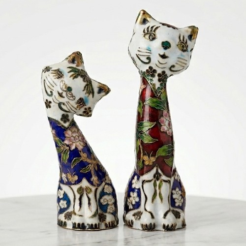 Vintage cloisonné cat - vintage,