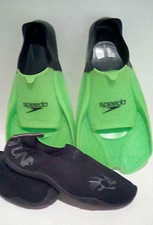SPEEDO KIDS BIOFUSE TRAINING FIN FLIPPERS  UK 2-3 & HOT TUNA WATER SHOES UK 3