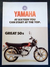 YAMAHA 50s Motorcycles Sales Brochure c1977-78  RD50M  DT50M  TY50M  FS1DX