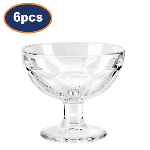 Glass dessert bowls set 6 - glass,