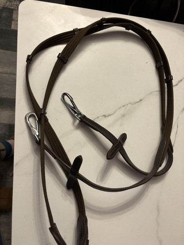 Brown clip reins - clip, on