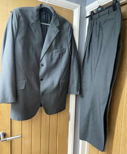 RETRO VINTAGE MENS SUIT GREY 46R AQUASCUTUM USED 