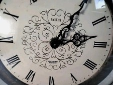 VINTAGE ART DECO MANTEL CLOCK WOODEN CASE WITH SMITHS SECTRONIC FACE PARTS ONLY