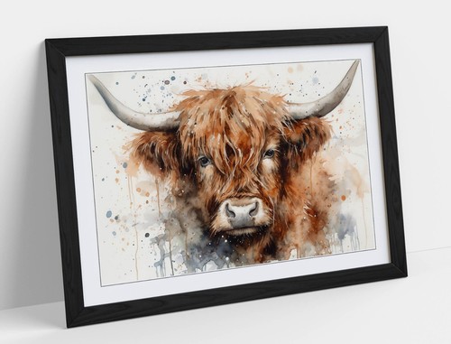 Highland cow watercolour - highland,