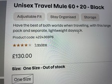 Berghaus Travel Mule 60+20 Backpack Rucksack Travel Bag Black