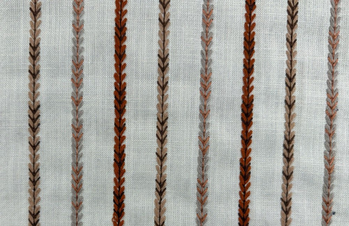 Maya embroidered stripe - stripe, linen