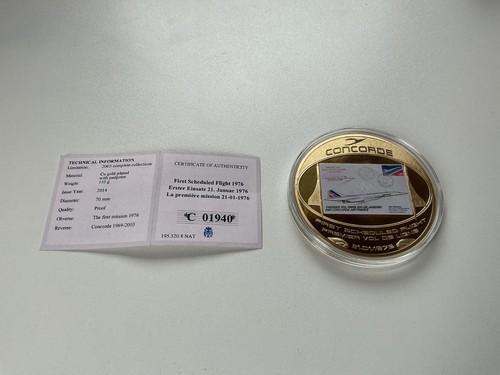 Concorde gold plated coin - concorde,