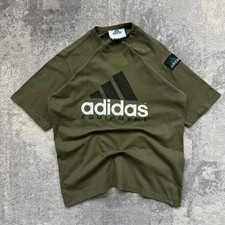 Vintage Adidas Equipment T-Shirt Small Mens Green Graphic Print 90s Athleisure