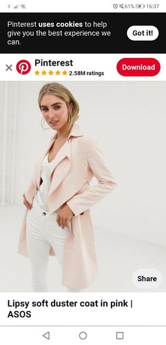 Lipsy dust pink duster - dust,