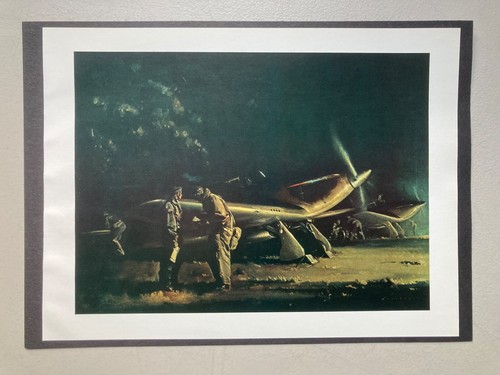 Vintage aviation print night - vintage, print: