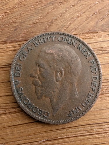 King george one penny coin - king,