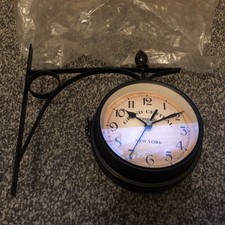 Grand Central Station Clock Double Sided Wall Bracket Metal Frame Brand New