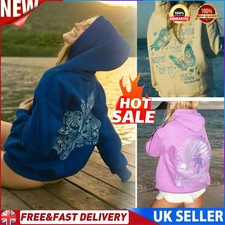 2025 Women's Palm Embroidery Hoodie Long Sleeve Letter Pattern Sweatshirt UK