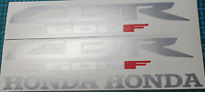 2 X SILVER  AND RED   CBR600F  VINYL DECALS  190MM X 30MM AFTERMARKET