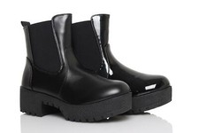 Womens Chelsea Ankle Boots Ladies Zip Block Heel Chunky Platform Work Shoes