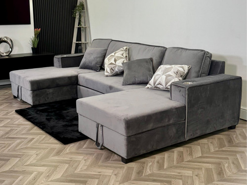 Zara large grey velvet corner - zara,
