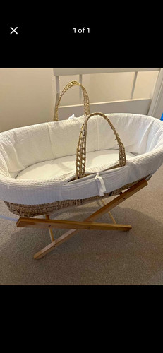 Wicker oval moses basket with - moses,
