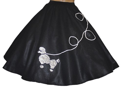Black felt poodle skirt - poodle, _