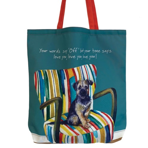 Border terrier packable tote - packable,