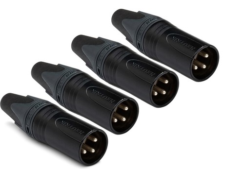 New neutrik black male xlr - 4x,