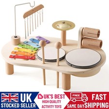 8 In 1 Montessori Wooden Musical Set Instruments Drum Activity Toys for Toddlers