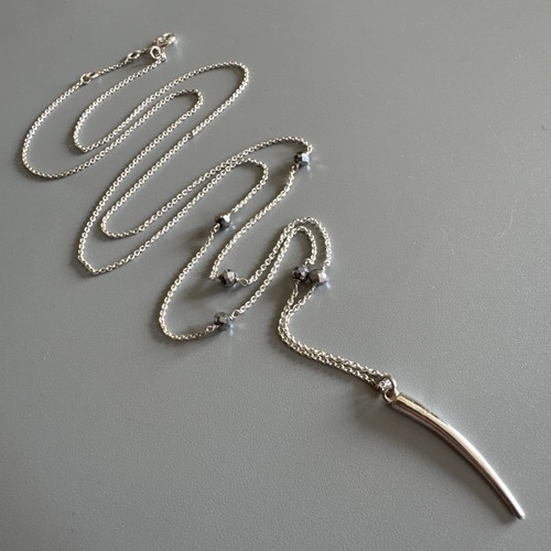 Sterling silver 925 tusk horn - silver,