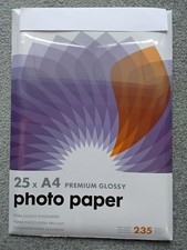 100 sheets of A4 Premium Glossy Photo Paper 235g  4 x 25 Sheets.