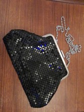 Frank Usher Black Chaimail Handbag Vintage Used Evening Bag