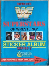 WWF Superstars 1991 80% Complete Merlin Blue Sticker Album Series 2 -Vintage