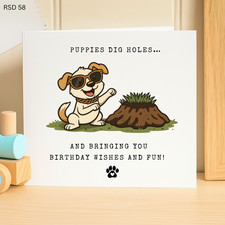Funny Dog Birthday Card Cute