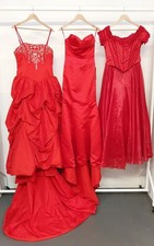 Job Lot 3 Red Ball Gowns - Prom/Party/Upcycling/Repurposing/Fancy Dress