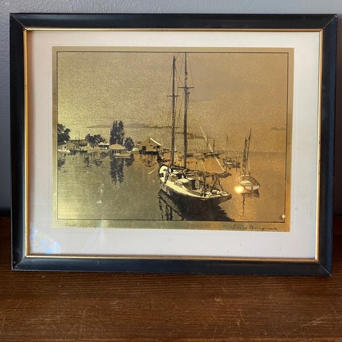 Quiet waters gold foil art - foil,