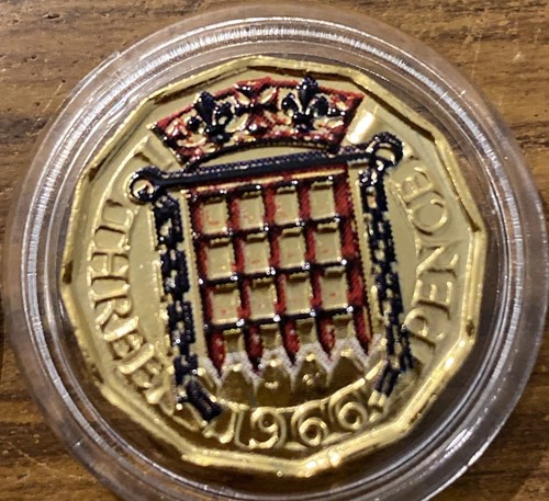 1966 three pence qe11 gold - pence,