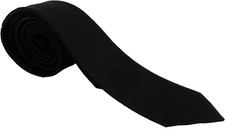 Tootal Mens Plain Black Silk Skinny Tie