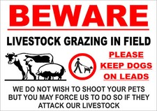 BEWARE LIVESTOCK GRAZING 