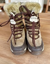 Womens HI-TEC Mortiz  Waterproof & Insulated Suede Snow Boots, Beige, UK 7,  VGC