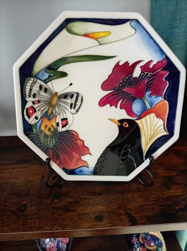 Moorcroft octagonal plate - octagonal,