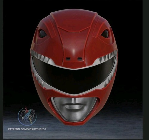 Power ranger red helmet - red, 3d