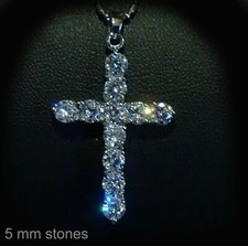 Cross Pendent Necklace, CZ