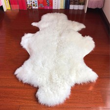 Luxury Genuine Sheepskin Ivory Fluffy Fur Rug Plush Windward Single 100% Natural