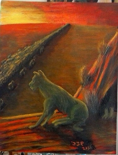 The move oil painting - move",