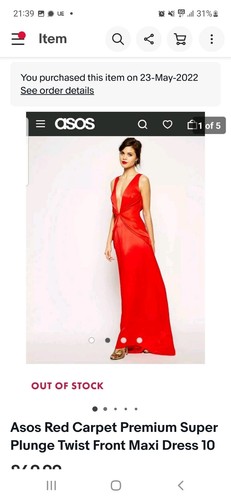 Red asos plunge - red,