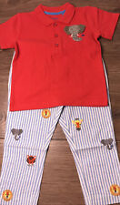 Baby Boden Boy Piqué Polo and Trouser Safari Animal Outfit Age 3-4 YearsNEW