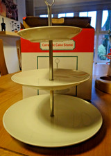 HOBBY CRAFT WHITE CERAMIC 3 TIER CAKE STAND, BOXED, used twice