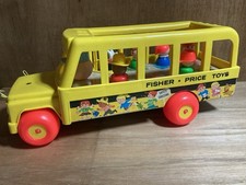 Vintage Fisher Price 192 School Bus Toy 