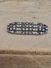 Vintage Paste Art Deco Brooch. Geometric.  Sparkly 
