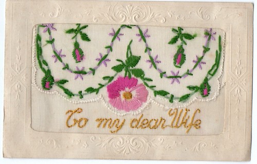Ww1 patriotic embroidered - embroidered, silk
