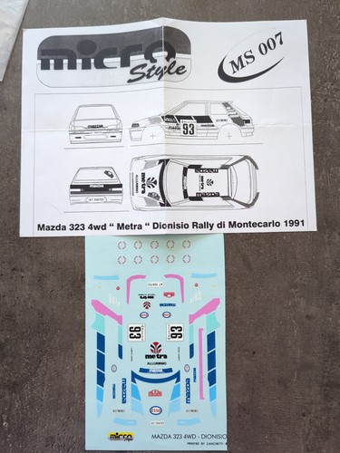 Decal mazda 323 4wd - decal, 1/43