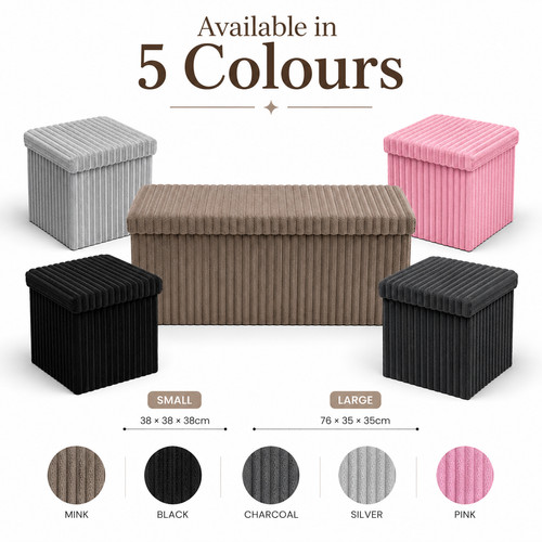 Foldable storage ottoman box - foldable,