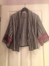 Zara Printed Embroidered Cape Jacket Blazer One Size